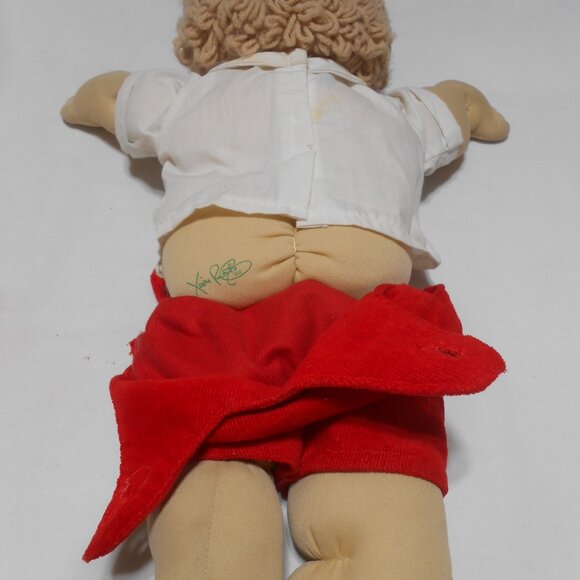 VTG 1984 CABBAGE PATCH KIDS DOLL SIGNED XAVIER ROBERTS 16" SOFT BODY RED OUTFIT - Picture 7 of 13